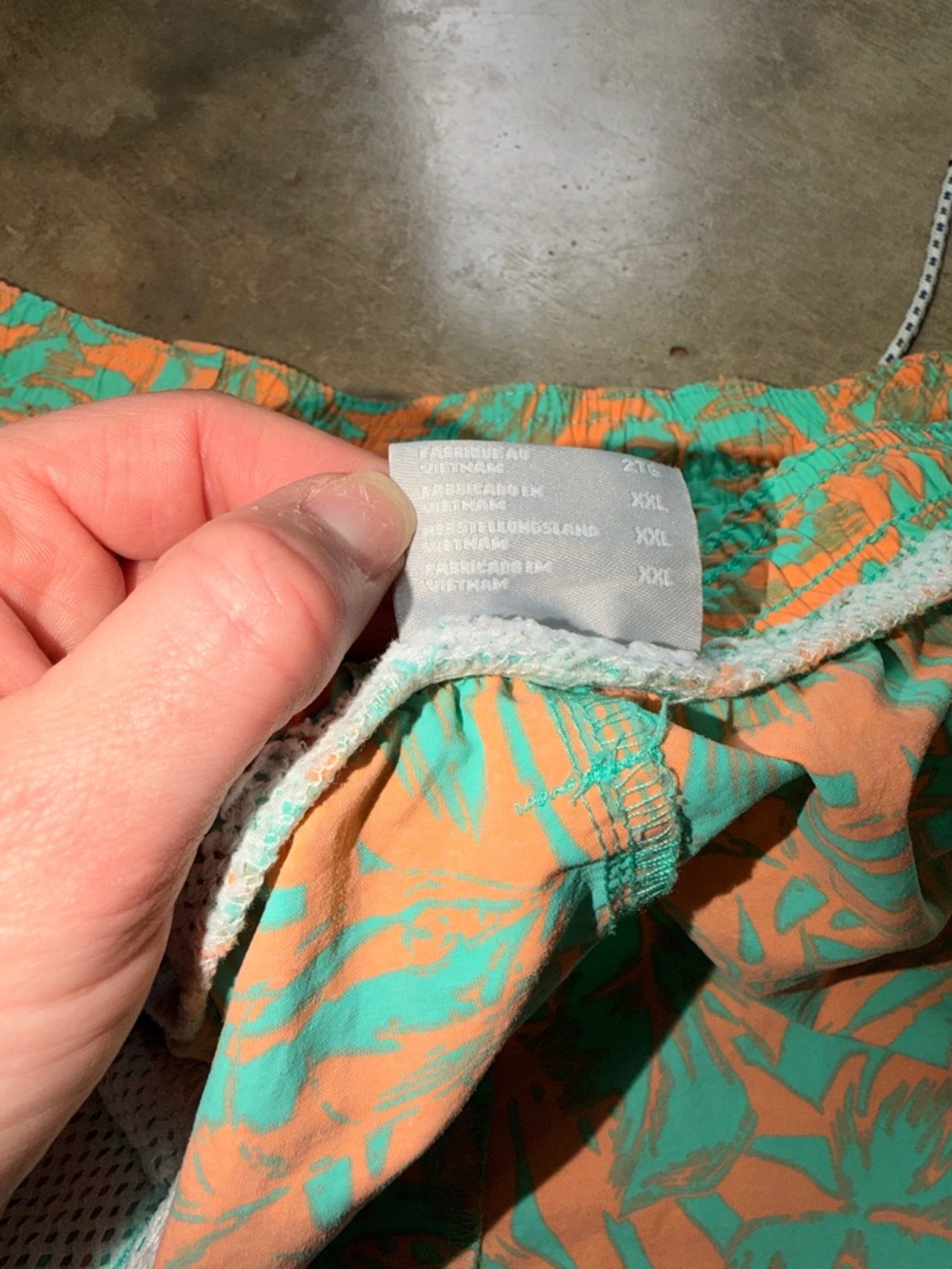 Columbia PFG Tropical Print Swim Trunks Men’s 2XL Orange Teal Beach Shorts - Picture 11 of 11